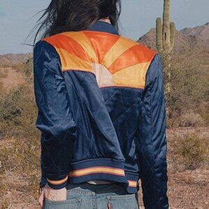 Original Blue Rising Sun Bomber Jacket Classic Rock Couture